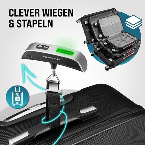 51xqoxyejl.jpg Monzana 3TLG. Reisekoffer TSA Schloss Schwarz M-L-XL