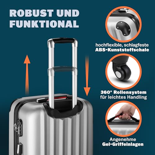 51yeim5gevl.jpg Monzana Reisekoffer ABS Hard Case SilberXL Teleskopgriff Zahlenschloss Kantenschutz