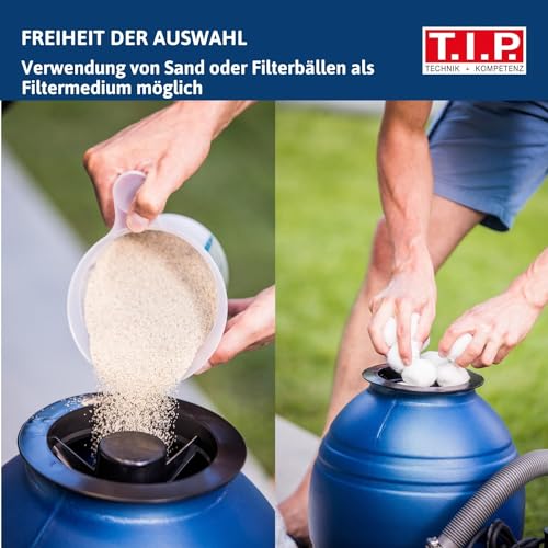 51yskrqgxsl.jpg T.I.P. Sandfilteranlage für Pool SP180 - Große Filterkapazität - Für Becken bis 20 m³ - Starker Filter mit 7.900 l/h Auf
