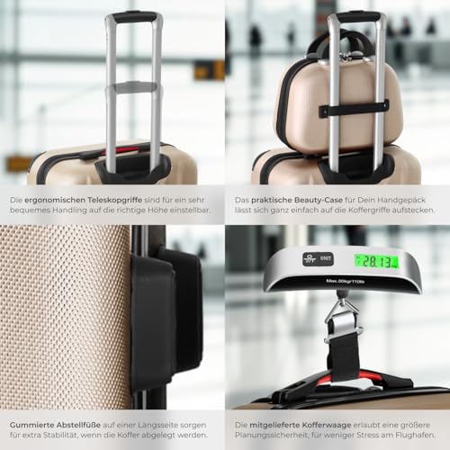 51ze7dypoll.jpg tectake 4-teiliges Reisekoffer Set,ключающие Kofferwaage und Gepäckanhänger, perfekt für Familien, auf Reisen - 360° Rol