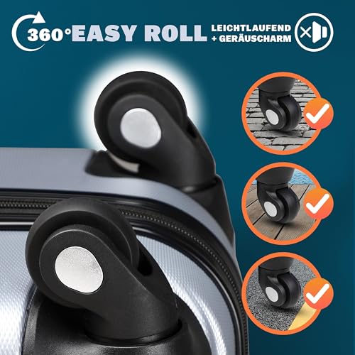 51ziqymev4l.jpg Monzana Reisekoffer ABS Hard Case SilberXL Teleskopgriff Zahlenschloss Kantenschutz