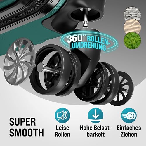 51zkk0uidkl.jpg Monzana 4tlg Kofferset Schloss Organizer Grün S-M-L-XL Reisekoffer Hartschale