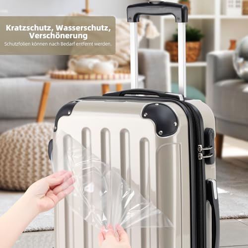 51ba2npcsl.jpg BEIBYE Zwillingsrollen Reisekoffer in Champagner Größe L Perfect für Familienreisen und Urlauber