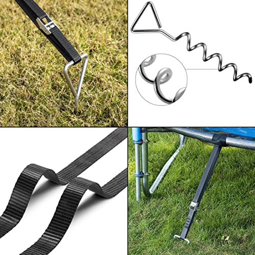 51c5ieikzql.jpg MONZANA® 4 Bodenanker für Trampolin + Rostfreie Sicherung für Gartenhaus und Pavillon + 5 Windungen + 900kg Traglast