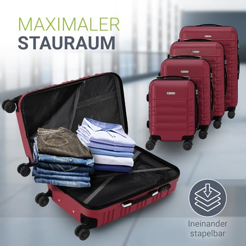 51fin9ioe5l.jpg Juskys Hartschale Kofferset Reisekoffer - geräuscharme 360° Rollen, leicht und groß - perfekt für Familien und Studenten