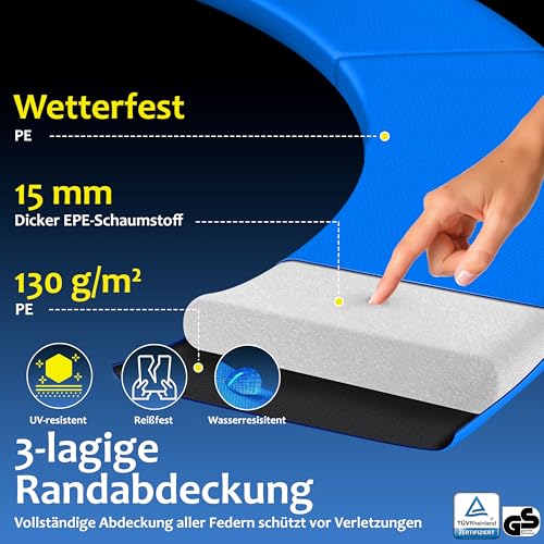 51fpftofmhl.jpg KESSER® Belastbaren Trampolin Outdoor Kinder trampelt bis 150 kg | Sicherheitsnetz & Montagezubehör inklusive | Gartentr