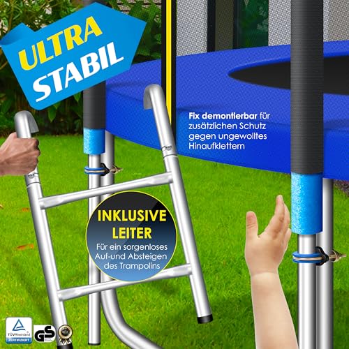 51gqwimcqbl.jpg KESSER® Belastbaren Trampolin Outdoor Kinder trampelt bis 150 kg | Sicherheitsnetz & Montagezubehör inklusive | Gartentr