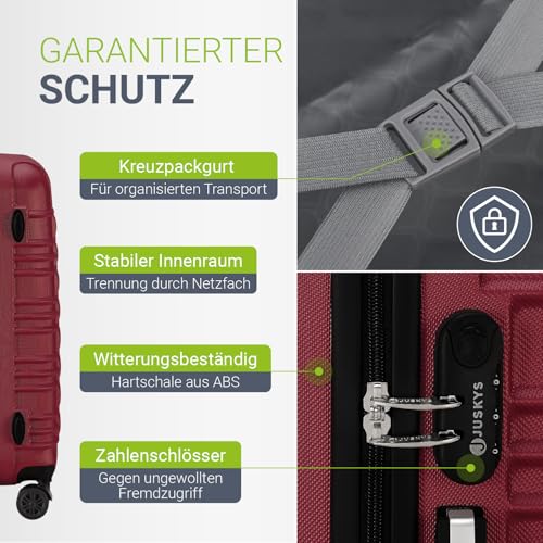 51hna4ijugl.jpg Juskys Hartschale Kofferset Reisekoffer - geräuscharme 360° Rollen, leicht und groß - perfekt für Familien und Studenten