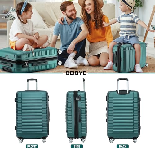 51hoprzv3il.jpg BEIBYE Reisekoffer Hartschale Dunkelgrün XL