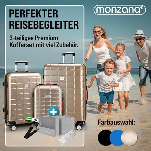 51i6wwxkuyl.jpg Monzana TSA-Schloss Kofferset für Reisende mit Kofferwaage, Zwillingsrollen und Standfüßen | Monzana Hartschalen Koffer