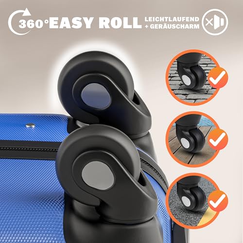 51ix69xponl.jpg Monzana Hard Case Handgepäck XL Blau Reisekoffer Zahlenschloss Kantenschutz 4 Rollen Teleskopgriff