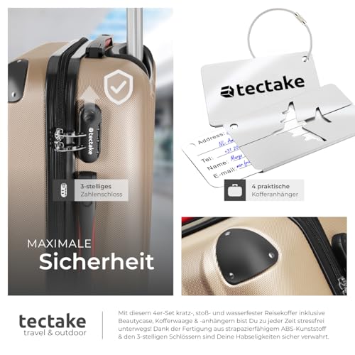 51lmmmh 8il.jpg tectake 4-teiliges Reisekoffer Set,ключающие Kofferwaage und Gepäckanhänger, perfekt für Familien, auf Reisen - 360° Rol