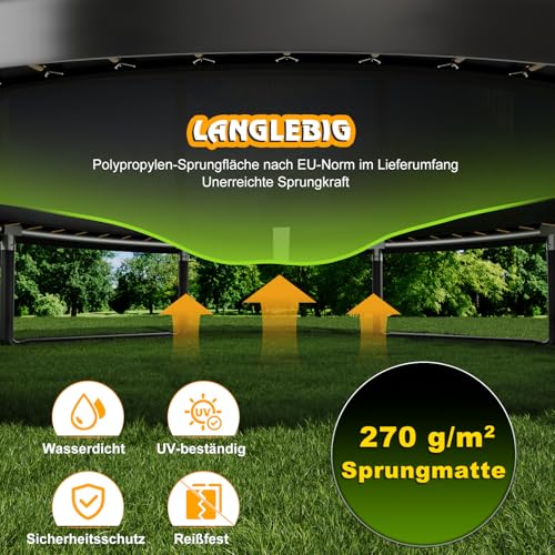 51mkuvj 2el.jpg Devoko Outdoor Trampolin, TÜV GS-Zertifikat, Kindertrampolin mit Sicherheitsnetz