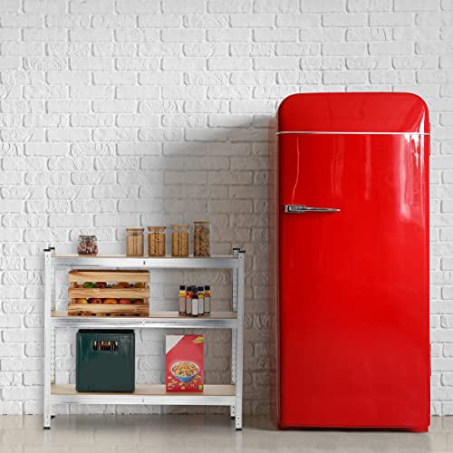 51mpdgr4rql.jpg Relaxdays Stahl Lagerregal, 5 Ebenen, 500 kg Tragkraft, für Keller & Garage, Silber, HBT 180x100x30 cm