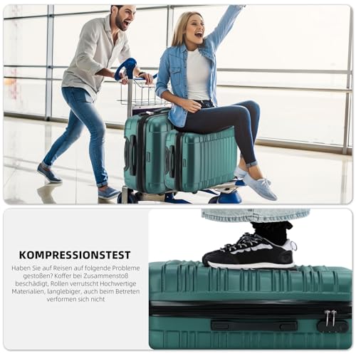 51mj84pwitl.jpg BEIBYE Reisekoffer Hartschale Dunkelgrün XL