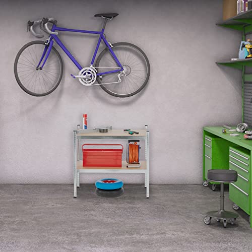 51okbksxqbl.jpg Relaxdays HBT 180x100x50 cm Schwerlastregal, 5 Ebenen, 1250 kg Tragkraft, Lagerregal für Keller und Garage, Silber