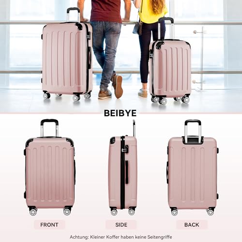 51po vb8qdl.jpg BEIBYE XL Hartschalen-Koffer Trolley Rollkoffer für Reisen (Rosa Gold)