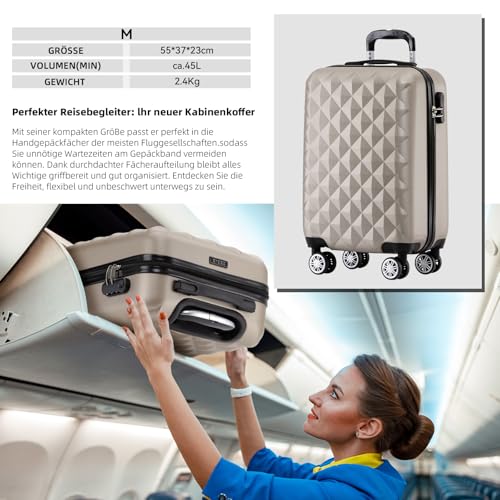 51pqycp4ftl.jpg BEIBYE Zwillingsrollen Reisekoffer für Erwachsene - Hartschale, 2066 M-Ton Chiffon-Mitrollen, M-Size, Perfekt für Urlaub