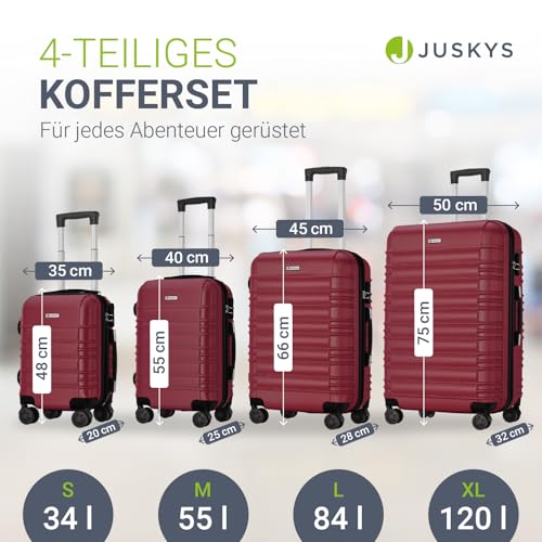 51qrrjxzxgl.jpg Juskys Hartschale Kofferset Reisekoffer - geräuscharme 360° Rollen, leicht und groß - perfekt für Familien und Studenten