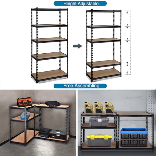 51qiuxbh3rl.jpg PACHIRA Verstellbares Schwerlastregal, hohe Tragkraft bis 750kg, ideal für Küche und Büro, robustes Garagenregal 183 x 9