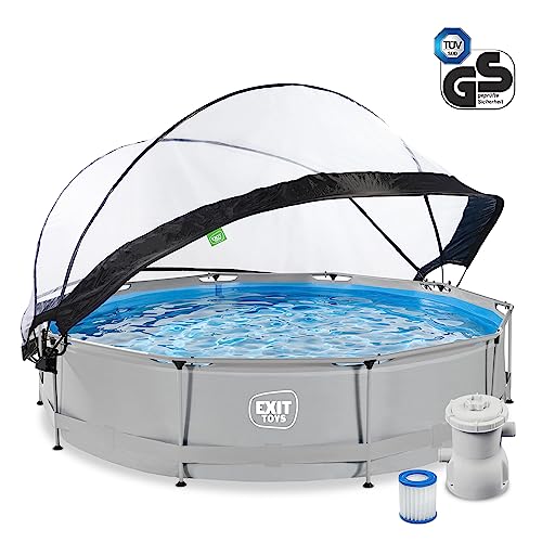 51sa2hogvol.jpg EXIT Toys Soft Grey Pool - Multifunktionale Abdeckung - Für Familien - Sommerurlaub - Sauberes, Warmes Poolwasser - ø360