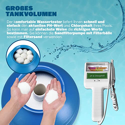 51tdx1qmo2l.jpg MONZANA® Sandfilteranlage Pool Selbstansaugend - Für professionellen Einsatz in großen Beckungen mit 10.200L/h Leistungs