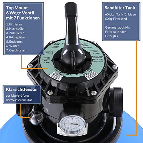 51viqej0e5l.jpg Monzana® Sandfilteranlage 15.900L/h für Pools bis 70000L und 7 Wege Ventil