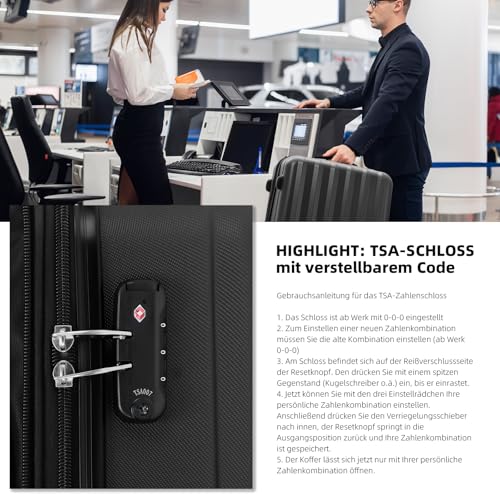 51wr3mbchl.jpg BEIBYE TSA-Schloß Reisekoffer (Schwarz, L)