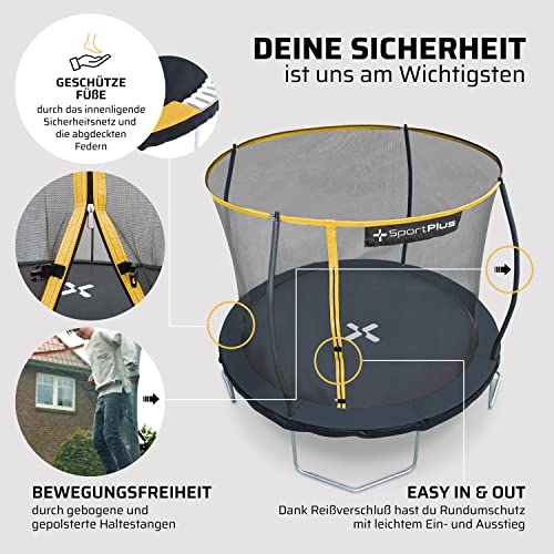 51xyezovhbl.jpg SportPlus Trampolin Outdoor - perfekt für Kinder & Erwachsene, stabil gesichert, 305cm bis 366cm, GS zertifiziert - Gart