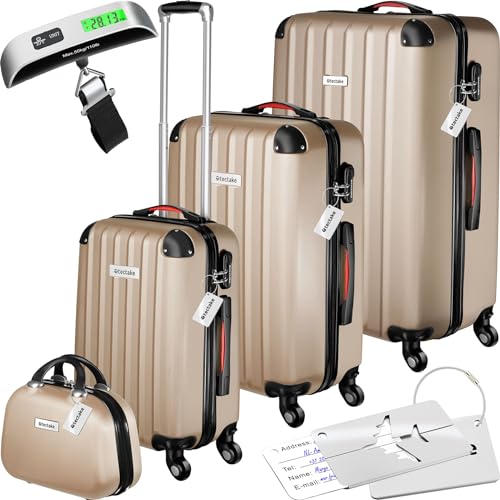 51yi6itncrl.jpg tectake 4-teiliges Reisekoffer Set,ключающие Kofferwaage und Gepäckanhänger, perfekt für Familien, auf Reisen - 360° Rol