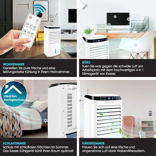 51zskbyciel.jpg Kesser® 4in1 Mobile Klimaanlage | Fernbedienung | Luftkühler | Zuhause | Coolungsfunktion | 10L Tank | Inklusive Kühlakk