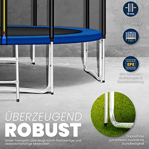 51zi1ajalfl.jpg KIDUKU® Trampolin für Kinder geprüft von TÜV Rheinland | Belastbarkeit 150 kg | Outdoor Gartentrampolin komplett mit Sic