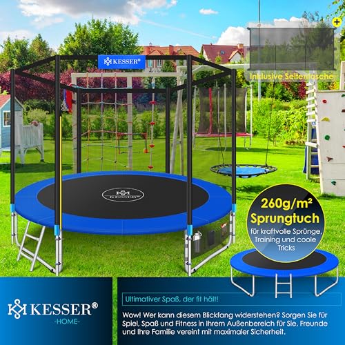 61hlgril9l.jpg KESSER® Belastbaren Trampolin Outdoor Kinder trampelt bis 150 kg | Sicherheitsnetz & Montagezubehör inklusive | Gartentr