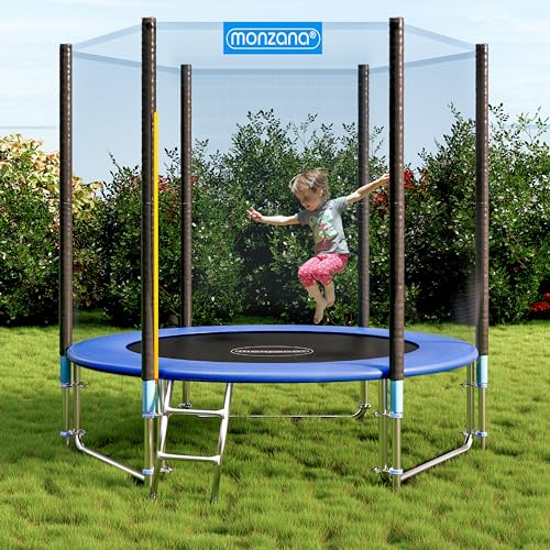 61tmtxgqmll 1.jpg Monzana® Trampolin Ø 183 cm TÜV SÜD GS Zertifiziert für Kinder Gartentrampolin - inkl. Sicherheitsnetz, Leiter & Zubehör
