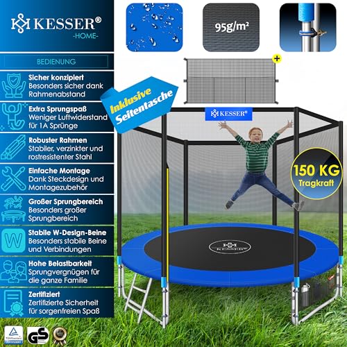 61vh2mibal.jpg KESSER® Belastbaren Trampolin Outdoor Kinder trampelt bis 150 kg | Sicherheitsnetz & Montagezubehör inklusive | Gartentr